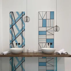 Francesco De Maio Piastrella La Facciata In Ceramica Azzurra Motivo Geometrico><noscript><img width=