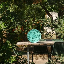 Carola fra i Trulli Piatto decorativo in ceramica verde e acqua><noscript><img width=