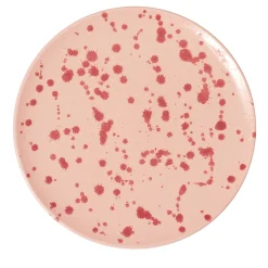 Carola fra i Trulli Piatto decorativo in ceramica rosa e borgogna> Piatti Decorativi