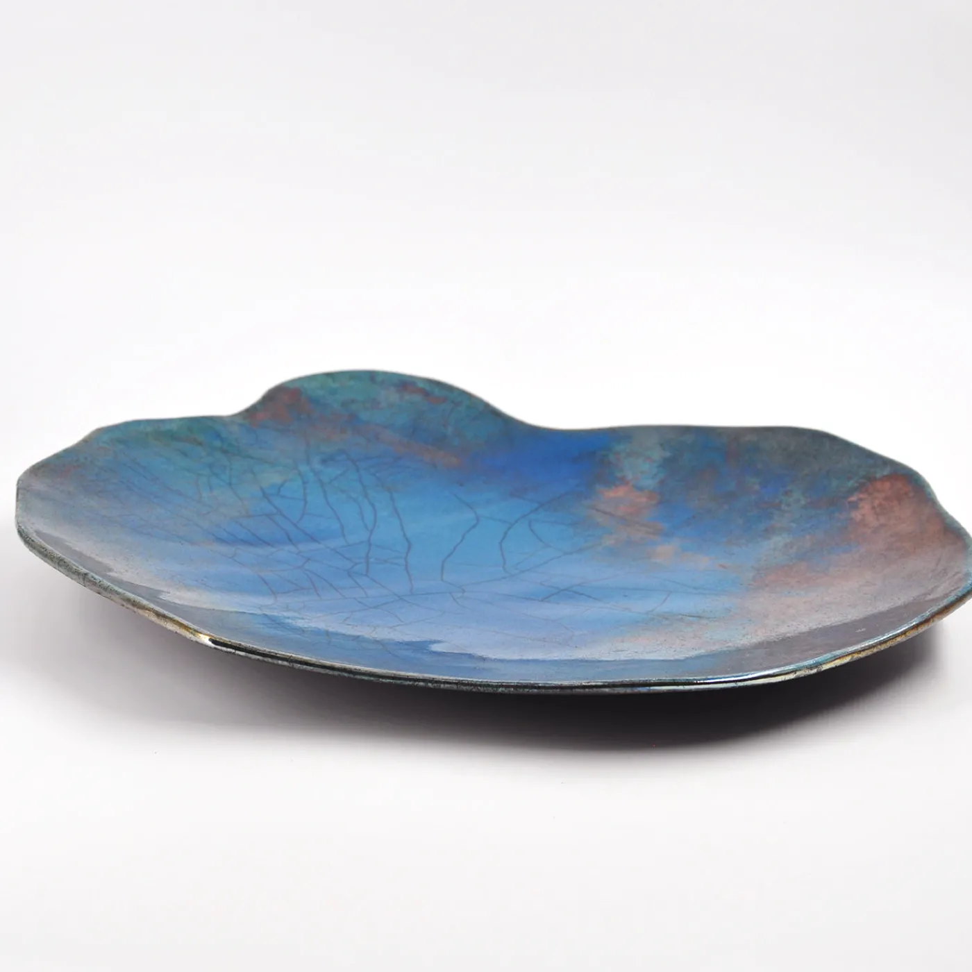 Design Center 1991 Piatto Decorativo Nuvola Turchese in Ceramica di Nino Basso> Piatti Decorativi