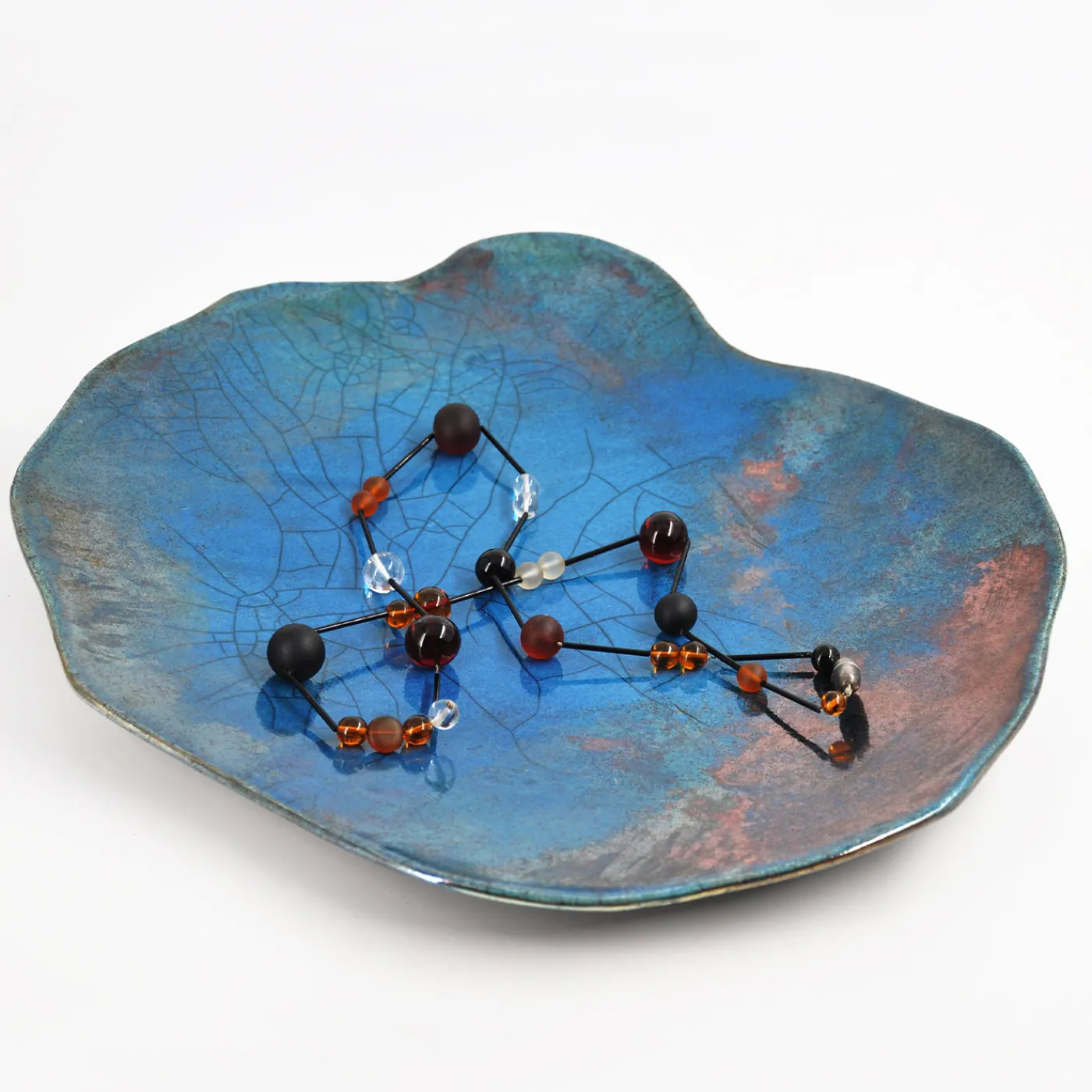 Design Center 1991 Piatto Decorativo Nuvola Turchese in Ceramica di Nino Basso> Piatti Decorativi