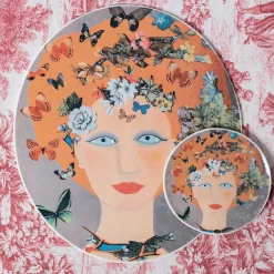 Vetrofuso Piatto DONNE FIORITE Jessica> Piatti Decorativi