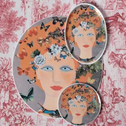 Vetrofuso Piatto DONNE FIORITE Jessica><noscript><img width=