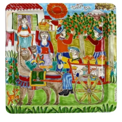 Ceramiche De Simone Piatto quadrato DS Country Life> Piatti Decorativi