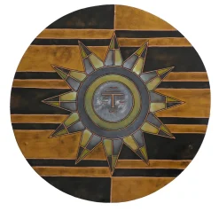 AV Metal Piatto Sole Al Centro con sfondo Sa Burra> Sculture Da Parete