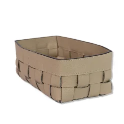 Cassigoli Piccola Cesta Bottega in Pelle Beige><noscript><img width=