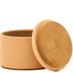 Il Bisonte Piccola Scatola Rotonda in Cuoio Beige per Gioielli><noscript><img width=