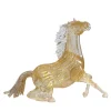Zanetti Murano Piccolo cavallo seduto in vetro dorato> Statuine