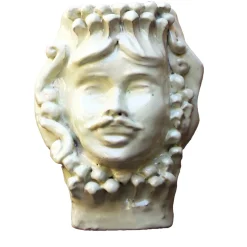 Artema Galli Pigna Crema-Bianco Testa di Moro> Vasi Figurativi