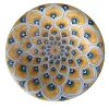 La Bottega del Vasaio Piuma di pavone gialla ⌀ Piatto decorativo da 20 cm> Piatti Decorativi