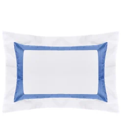 Verderoccia Plissè Bianco e Country Blue US King Sham> Biancheria Da Letto
