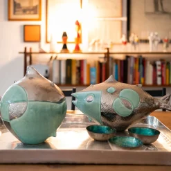 Marioni Pop pesce palla Scultura in ceramica><noscript><img width=