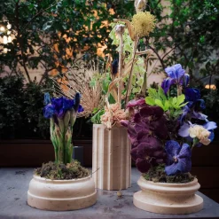 FiammettaV Home Collection POR TAN TE Vaso a colonna in marmo travertino satinato><noscript><img width=