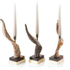 Selezioni Domus Porta Candela in Corno Desert Goat> Candelieri E Portacandele