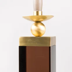 Selezioni Domus Porta Candela in Plex Fumé e Ottone Spirit><noscript><img width=