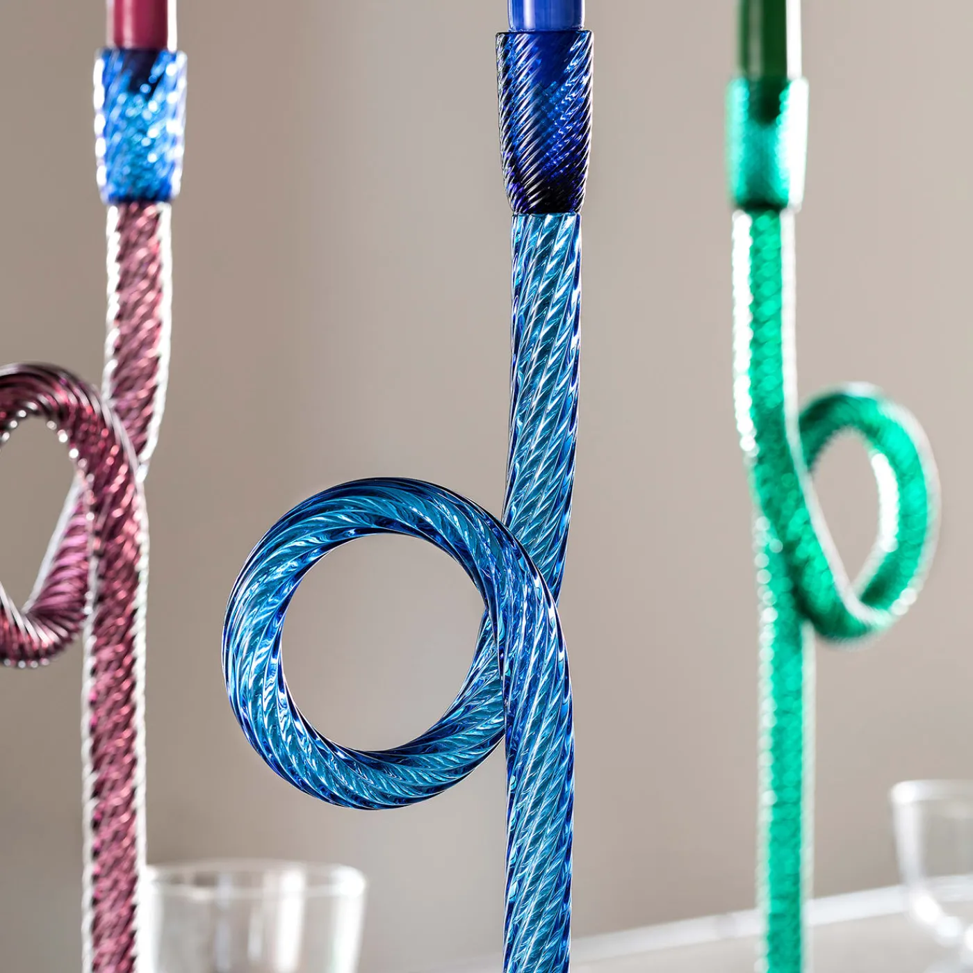 Aina Kari Portacandele a nodo verde veneziano> Candelieri E Portacandele