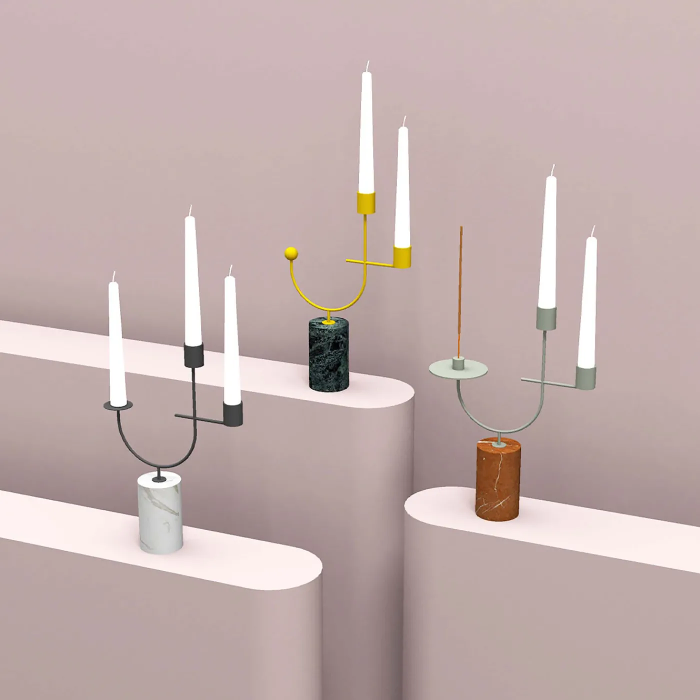 Nunzia Ponsillo Portacandele Equilibrista Bianco Carrara> Candelieri E Portacandele