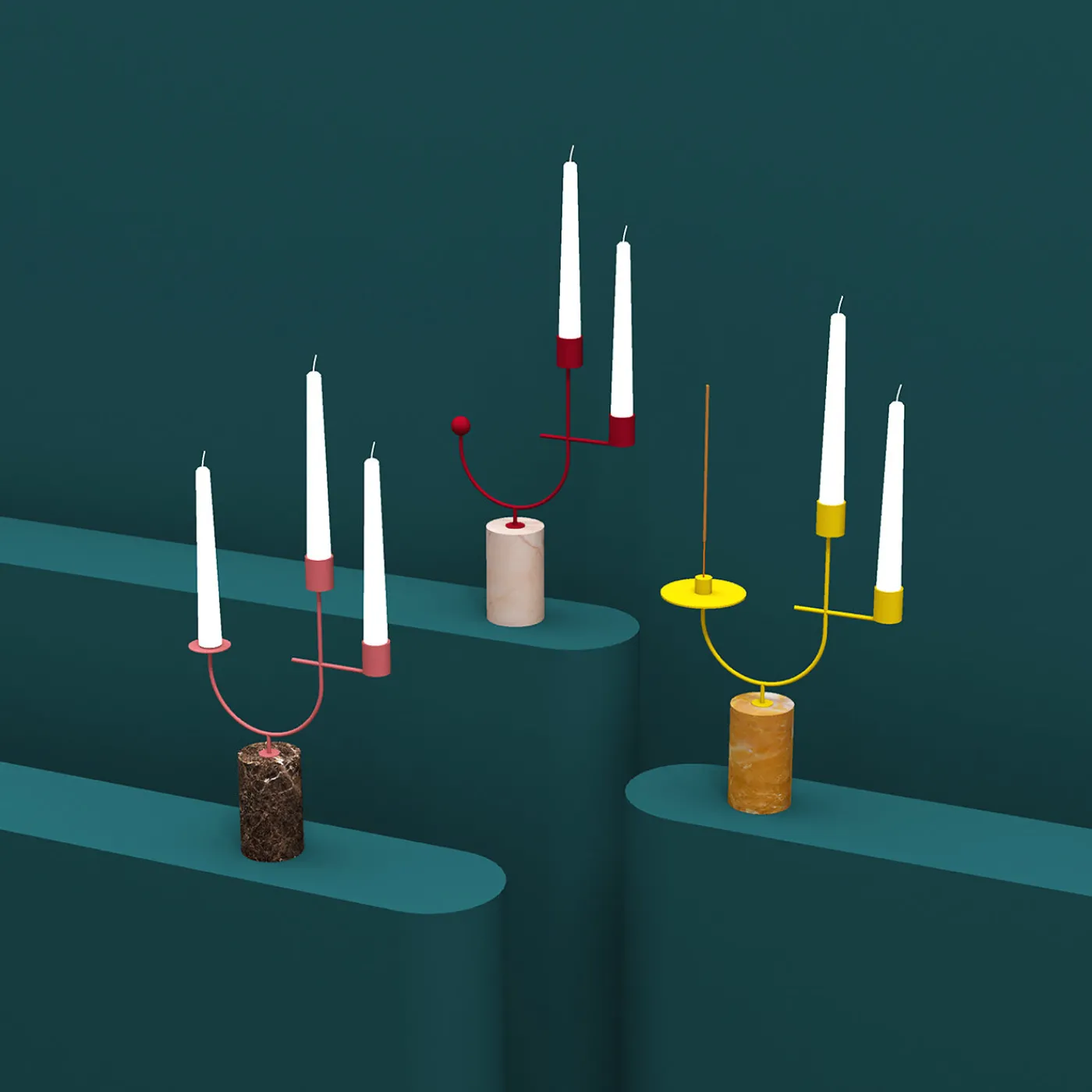 Nunzia Ponsillo Portacandele Equilibrista Pink Portogallo> Candelieri E Portacandele