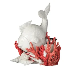 I Borbone Capodimonte Portacandele Flambeau Nemo bianco e rosso di Antonio Fullin> Statuine