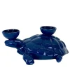 Ceramica Gatti 1928 Portacandele in Ceramica Fiamme Bestiali Tartaruga Blu> Candelieri E Portacandele