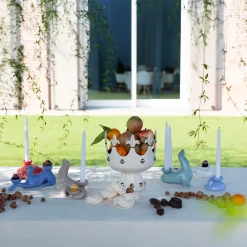 Ceramica Gatti 1928 Portacandele in Ceramica Fiamme Bestiali Foca Taupe><noscript><img width=