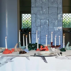 Ceramica Gatti 1928 Portacandele in Ceramica Fiamme Bestiali Levriero Rosso Aragosta><noscript><img width=