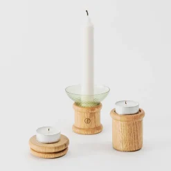 Pieces of Venice Portacandele in legno e vetro di Murano Faro 4177 Briccola> Candelieri E Portacandele