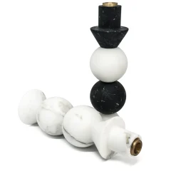 FiammettaV Home Collection Portacandele in marmo di Carrara e Marquina di Jacopo Simonetti><noscript><img width=