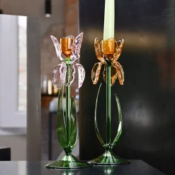 Casarialto Portacandele in Vetro Rosa Iris di Summerill & Bishop><noscript><img width=