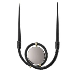 Aina Kari Portacandele San Marco Mirroring in Vetro di Murano Nero Gondola> Candelieri E Portacandele