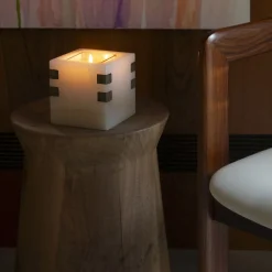 Ex Forti Portacandele Santiago in onice con inserti in ottone><noscript><img width=