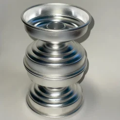 Caspal Portacandele scultoreo in ottone placcato argento><noscript><img width=