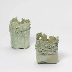 Vittorio Passaro Portacandele Soffio in Porcellana Verde Chiaro #1> Candelieri E Portacandele