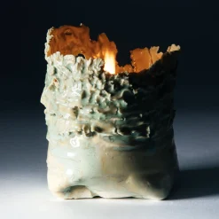 Vittorio Passaro Portacandele Soffio in Porcellana Verde Chiaro #2> Candelieri E Portacandele