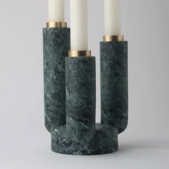 Editions Milano Portacandele Splendido in Marmo Verde Alpi> Candelieri E Portacandele