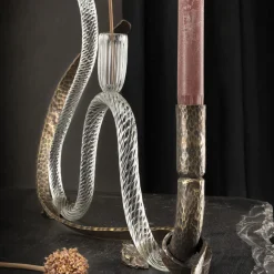 Aina Kari Portacandele The One in Vetro Curvo di Murano> Candelieri E Portacandele