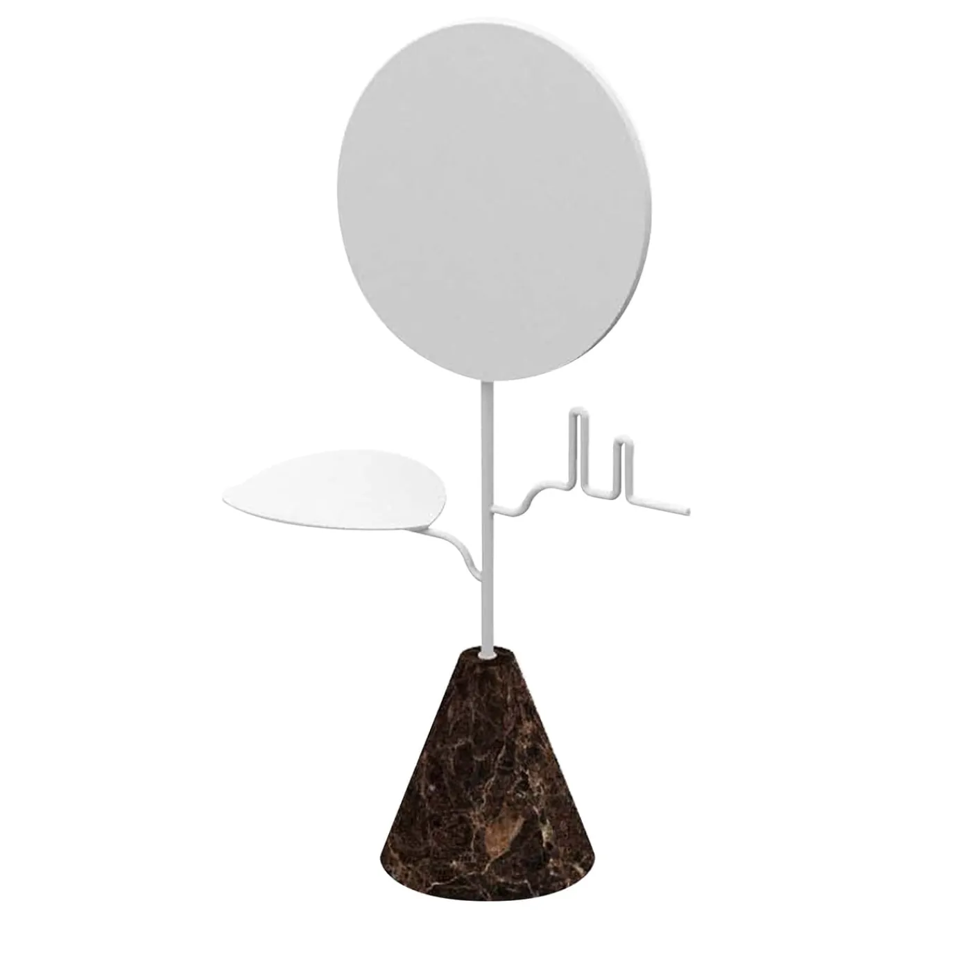 Nunzia Ponsillo Portagioie Custode Emperador bianco/scuro con specchio> Specchi Da Tavolo