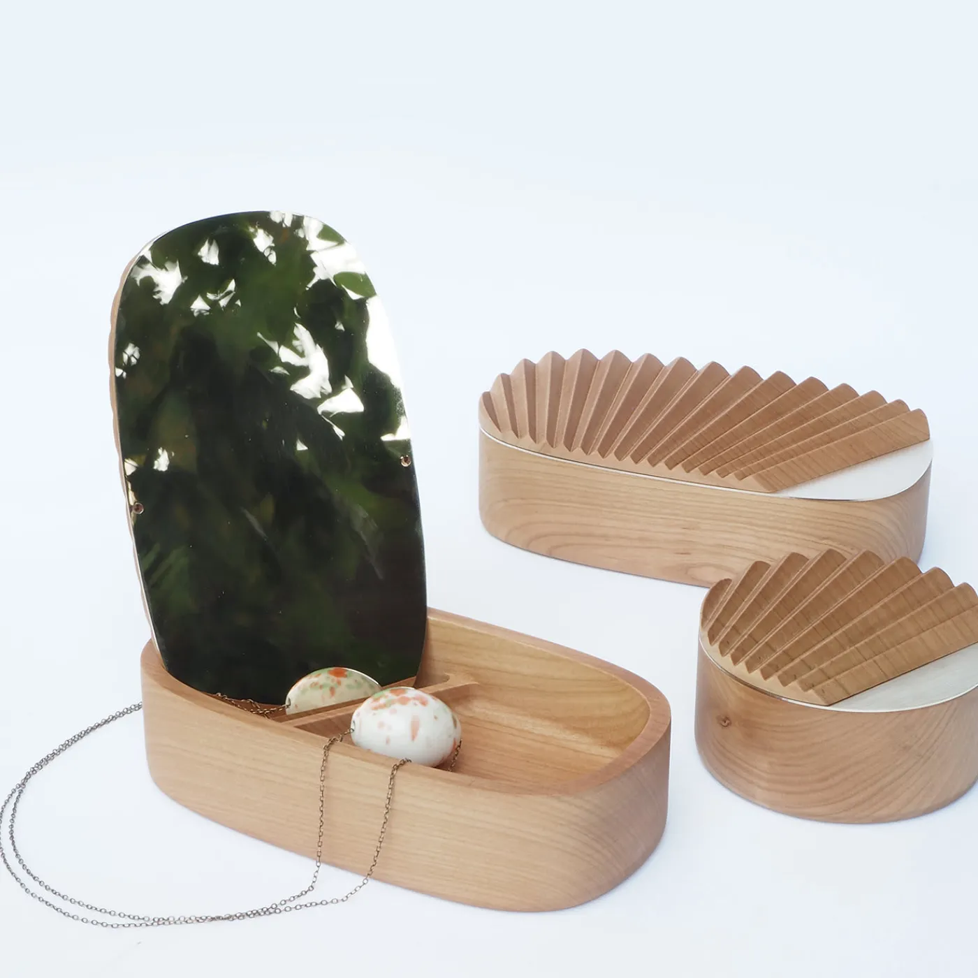 Portego Portagioie Mini Portrait in legno di ciliegio> Portagioie