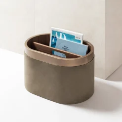 Riviere Portariviste Dama in legno di noce e pelle Smoke> Portariviste