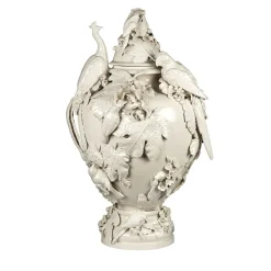 I Borbone Capodimonte Potiche Caserta Floral Beige di Antonio Fullin> Vasi Con Coperchio