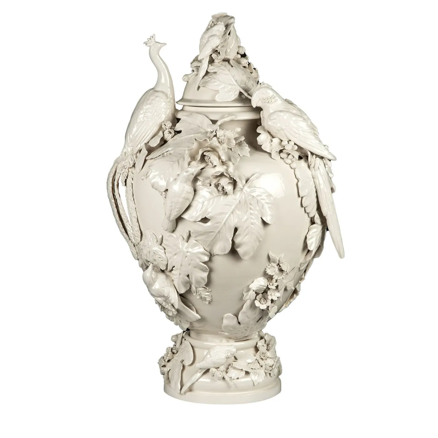 I Borbone Capodimonte Potiche Caserta Floral Beige di Antonio Fullin> Vasi Con Coperchio