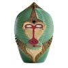 Bosa Primati Mandrillus Vaso in ceramica verde con dettagli in metallo di Elena Salmistraro> Vasi Figurativi