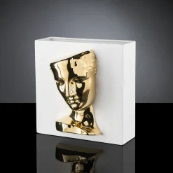 VGnewtrend Psiche di Capua Vaso bianco e oro> Vasi Figurativi
