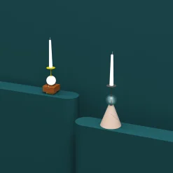 Nunzia Ponsillo Raccontami Emperador Dark, portacandele rosso e bianco> Candelieri E Portacandele