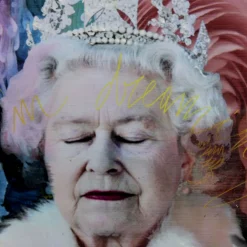 Barbara Petrecca Regina Elisabetta II in arazzo rosa Edizione limitata><noscript><img width=