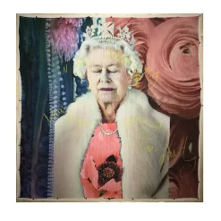 Barbara Petrecca Regina Elisabetta II in arazzo rosa Edizione limitata><noscript><img width=