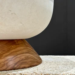 Pimar Limestone Rito N. 3 B Coppa Decorativa in Legno d'Ulivo e Pietra Leccese><noscript><img width=