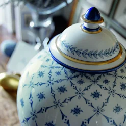 Le Porcellane Rombi Fiori Potiche> Vasi Con Coperchio