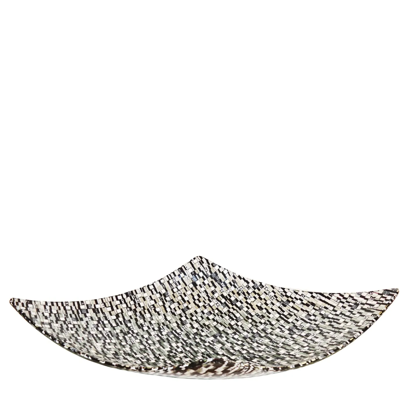 VéVé Glass Rombo Sunshine Ciotola da centrotavola bianca e nera> Centrotavola