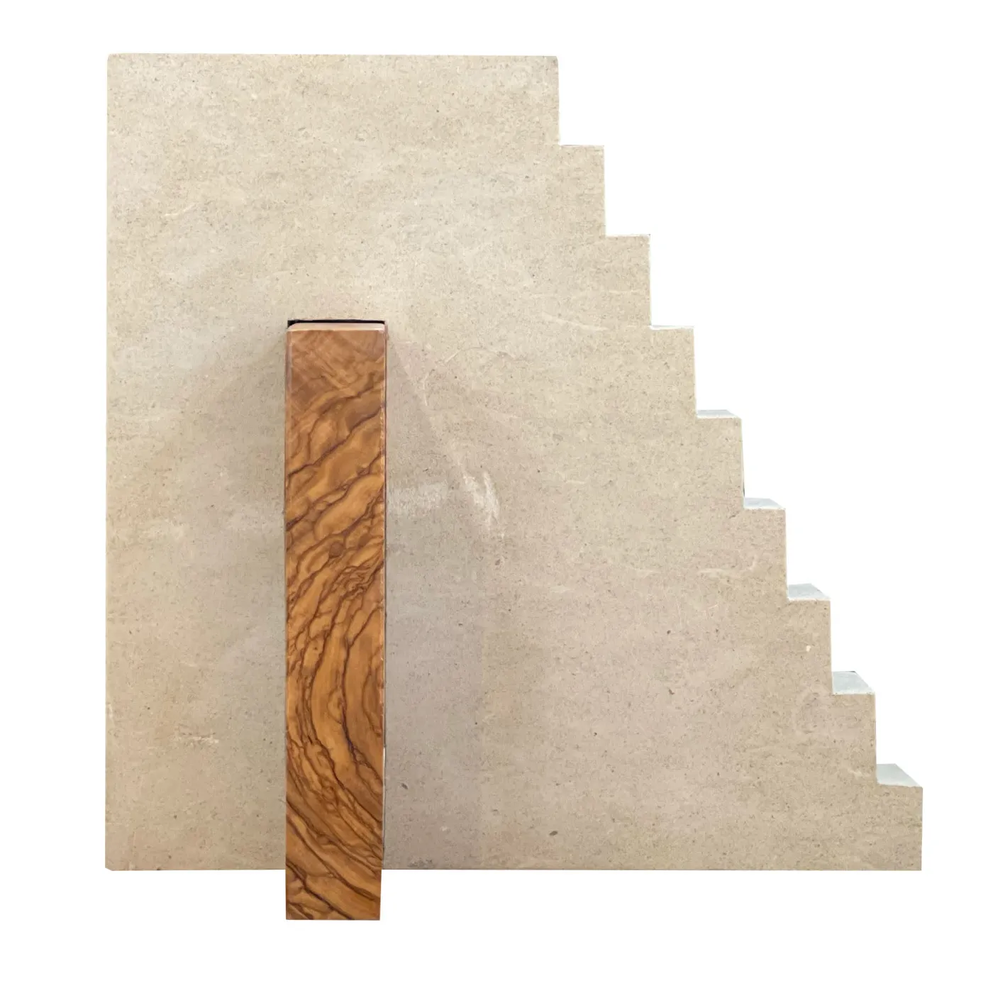 Pimar Limestone Ruderi 02 Scultura in Legno d'Ulivo e Pietra Leccese> Sculture Decorative